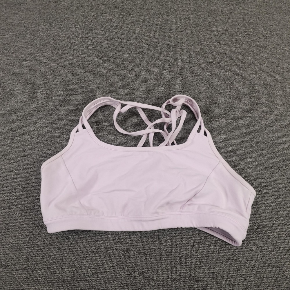 Athleta Sports Bra Womens Large Purple Strappy Mesh Back Athletic Yoga Gym